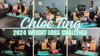 I TRIED Chloe Ting 2024 25 days weight loss challenge [upl. by Nnyla527]