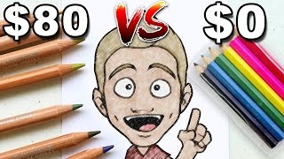 80 Vs 0 Colored Pencils  EXPENSIVE Vs CHEAP Comparison [upl. by Cyril]