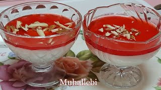 Muhallebi Recipeமல்ஹபிArabian dessertEasy milk puddingmahalabiamalabi puddingRose Muhallebi [upl. by Aubigny540]