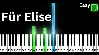 Für Elise  Beethoven  EASY Piano Tutorial [upl. by Ehtnax]