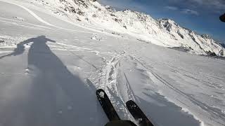 Stubaier Gletscher sidecountry skiing in november [upl. by Nylra39]