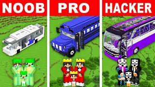 NOOB vs PRO FAMILY BUS HOUSE Build Challenge In Minecraft [upl. by Rehotsirhc]