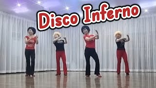 Disco Inferno Line Dance Phrased BeginnerImproverJune 2024 [upl. by Bekki]