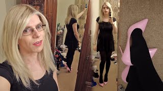 Wolford Tights amp Pink Heels with a Little Black Dress  Fashion Review [upl. by Edva242]