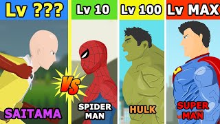 Saitama vs ALL Superheroes Level Challenge Rampage  Hero Animation [upl. by Ahsiekim]