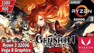 Genshin Impact PATCH 50 Tested on Ryzen 3 3200G VEGA 8 Graphics 16GB RAM 2x8GB in 2024 [upl. by Nerhe942]