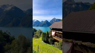 Sisikon is famous for its mountain scenery and deep turquoise waters switzerland lake landscape [upl. by Noivart167]