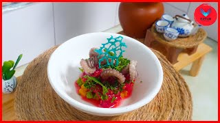 Make Cook octopus with a special sauce  Cook octopus with pumpkin and raspberry sauce  Mini Food [upl. by Ylek459]