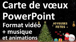 Carte de vœux avec Microsoft PowerPoint enregistrée au format vidéo avec musique et animations [upl. by Eilraep]