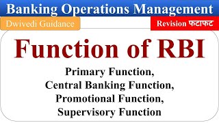 RBI Function of RBI RBI Functions Banking Operations Banking Operations management [upl. by Bikales]