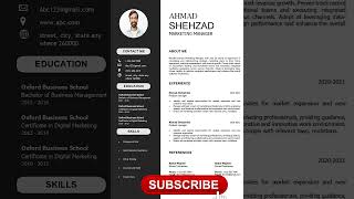 professional cv format  create a professional cv for job cv resumes [upl. by Chadd283]