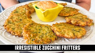 EASY Zucchini Fritters Recipe  Quick amp Crispy Zucchini Fritters [upl. by Blaine]