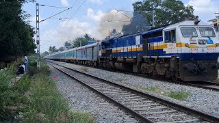 SRI GANGANAGAR TIRUCHIRAPPALLI HUMSAFAR EXPRESS DEPARTING TUMAKURU RAILWAY STATION [upl. by Adias]