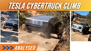 Tesla Cybertruck Climb  Analysed amp Compared F150 Rivian [upl. by Allimaj]