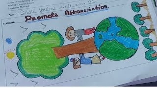 Art Integrated Activity ideasPoster making Afforestation drawing [upl. by Greenland735]