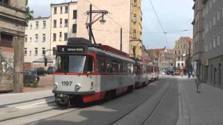 Straßenbahn Halle  Der Typ T4DC mit B4DC [upl. by Nalek987]