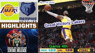 Los Angeles Lakers vs Memphis Grizzlies GAME 4th QTR HIGHLIGHTS Nov 13 2024  20242025 NBA Season [upl. by Shirlee566]