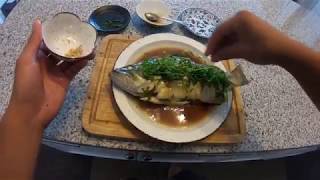 Largemouth Bass CatchandCook CHINESE STEAMED FISH RECIPE [upl. by Eseila]