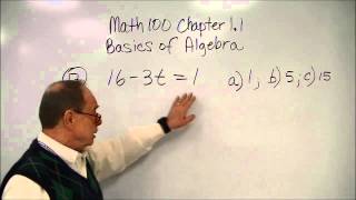 Math 100 Chapter 11 Basics of Algebra [upl. by Itida238]