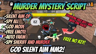 GOD Murder Mystery 2 Script SILENT AIM SUPER OP  Silent Aim Grab Gun Free emote God Mode More [upl. by Torrance]