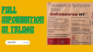 Gabaneuron nt tablet complete information in telugu [upl. by Anjela]