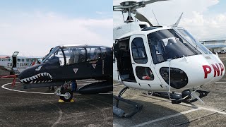 The Philippine Air Force’s OV10 Bronco and the PNP’s H125 Helicopter at the PFDX 2023 [upl. by Odrareg407]