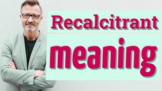 Recalcitrant  Meaning of recalcitrant [upl. by Ayikan408]