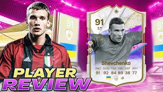 🚨91 FUTURE STARS ICON SHEVCHENKO SBC PLAYER REVIEW  EA FC 24 ULTIMATE TEAM [upl. by O'Shee]