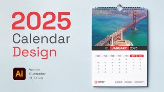 How To Make A 2025 A3 Page Calendar Design In Adobe Illustrator CC 2024 Full Tutorial Wall Calendar [upl. by Abad]