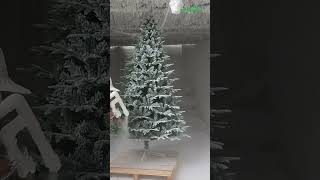 What does a factoryfreshly flocked Christmas tree look like  christmas christmastree made [upl. by Yellat]