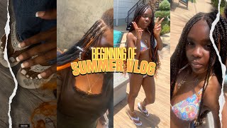 BEGINNING OF SUMMER VLOG mother’s day skincare knotless braids nails pool and more [upl. by Bouchard]