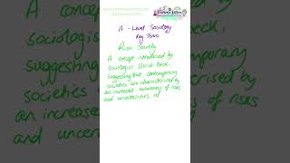 What is a Risk Society  ALevel Sociology Revision [upl. by Arvad923]