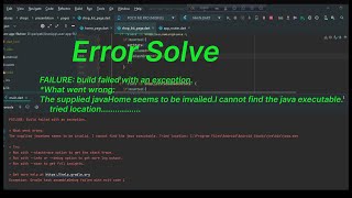 Build failed with an exception  The supplied javaHome seems to be invalidFlutter error solve [upl. by Fernyak]