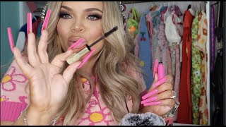 ASMR  Doing YOUR Makeup Fast Aggressive PERSONAL ATTENTION soft spoken XL NAIL TAPPING [upl. by Shifra]