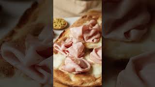 PINSA WITH MORTADELLA PECORINO CHEESE AND BALSAMIC DRESSING🍕😍 food recipe yummy [upl. by Ansev]