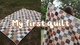 sewing my first quilt start to finish  patchwork quilt [upl. by Anavi]