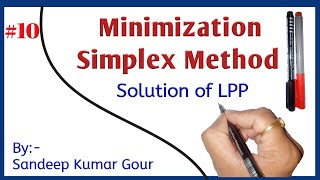 Simplex Method  Minimization problem  operational research [upl. by Mead]