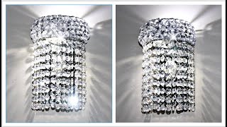 DIY DOLLAR TREE GLAM WALL SCONCE  DIY ELEGANT WALL SCONCE [upl. by Skvorak]