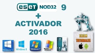 ESET NOD32 ANTIVIRUS 9  ACTIVADOR 2016  32 Y 64 BITS  ECDLM TUTORIALES [upl. by Enelad]