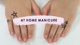 AT HOME MANICURE  for beginners [upl. by Nimra]