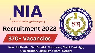 Join NIA  NIA Recruitment 2023 Notification  NIA New Vacancy 2023  NIA Sub Inspector Bharti 2023 [upl. by Telrats183]