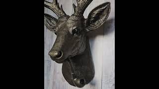 Faux taxidermy deer head wall mount with smoking pipe [upl. by Hume495]