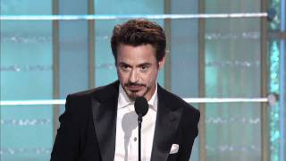 Robert Downey Jr receiving Golden Globe [upl. by Adiari449]