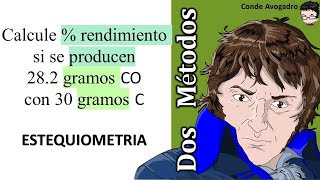 𝐑𝐄𝐍𝐃𝐈𝐌𝐈𝐄𝐍𝐓𝐎 Calcular el porcentaje de rendimiento si se producen 282 gramos CO con 30 gramos C [upl. by Cummins64]