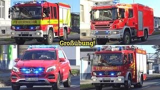 Großübung in Hilden  Einsatzfahrten der Feuerwehren Hilden Ratingen Velbert Mettmann amp DRK [upl. by Zipporah]