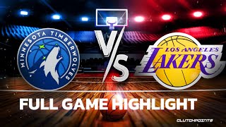 Timberwolves vs Lakers game overview offers a breakdown of the match FULL GAME HIGHLIGHT 102224 [upl. by Tegirb]