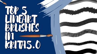 Top 5 Line Art Brushes in Krita 50 [upl. by Eeral]