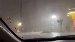 VIDEO Watch as tornado rips through Conyers Georgia from man in car at McDonalds parking lot [upl. by Adnirem]