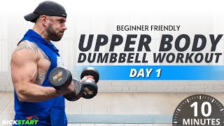 Ultimate 10 Minute Upper Body No Repeat Dumbbell Workout Zeus Fitness Kickstart challenge Day 1 [upl. by Otnas]