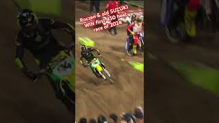 2024 supercross A1 450 heat 1 Ken Roczen Suzuki win Lawrence crash to LCQ [upl. by Hairem]